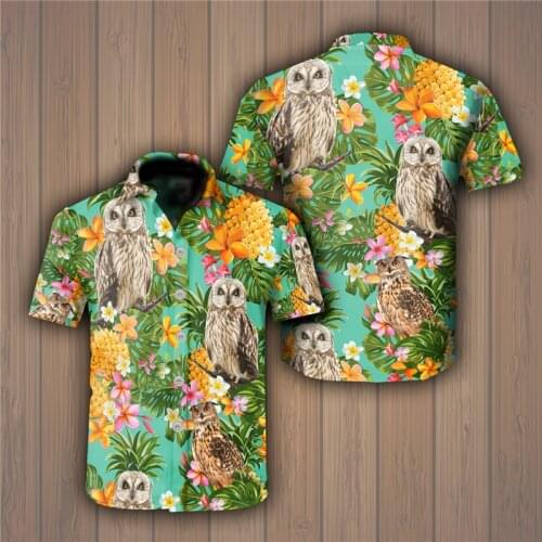 2021 Summer Quality Harajuku Beach New Arrival Men Short-Sleeve Animal Casual Anime Shirt Blouse Loose Surfing Hawaiian-shirt