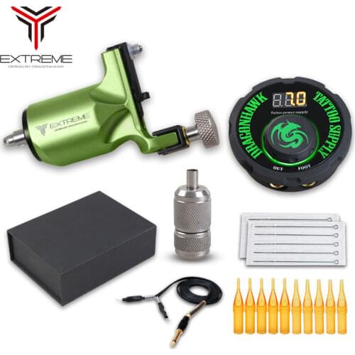 Rotary Machine Tattoo Kit Needles Grip Tips Set LCD Mini Power Equipment Supplies Tattoo Machine Kit