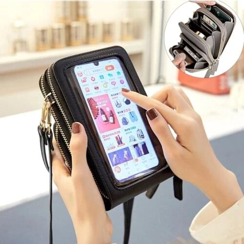 Mini Crossbody Shoulder Bags Women Multi-functional Touchable Cell Phone Pocket Card Purse Ladies Small Bag Female Messenger Bag