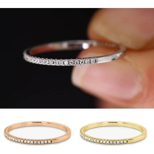 Boho Fashion Small Crystal Zircon Stone Ring Female Silver Gold Color Wedding Jewelry Promise Love Engagement Rings For Women