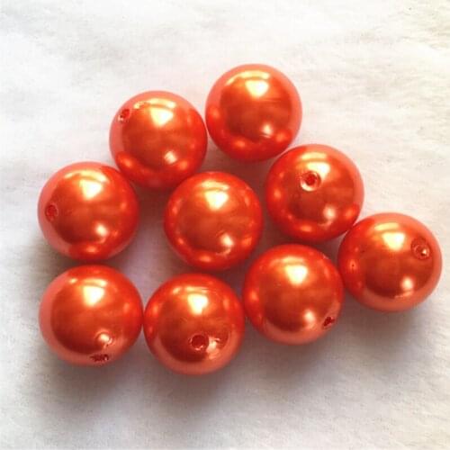 Newest 20MM 110pcs/lot orange color Chunky Acrylic pearl Beads,Colorful Chunky Beads for Necklace Jewelry #88