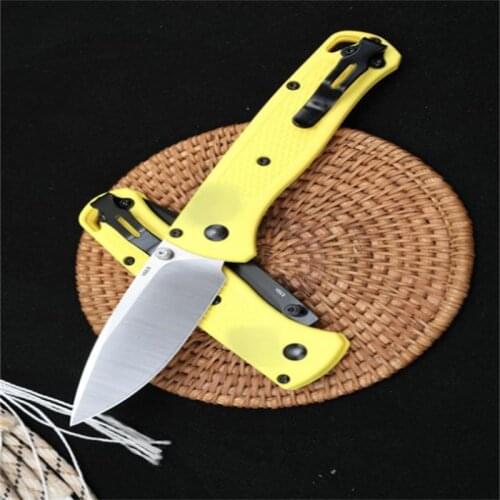 New Butterfly 535 Folding Knife Yellow D2 Sharp Blade Nylon Glass Fiber Or G10 Handle Camping Survival Outdoor EDC Tool Gift