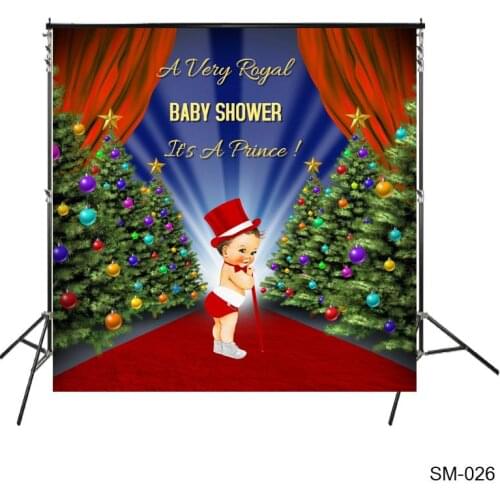 A Very Royal Boy Baby Shower Backdrop Starlit Prince Babyshower Gentleman Red Carpet Background Cake Table Photo Studio Backdrop