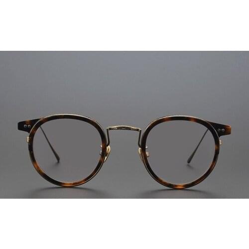 Vintage glasses frame men Retro Designer Round Titanium optical eyeglasses Myopia reading women prescription clear eyewear