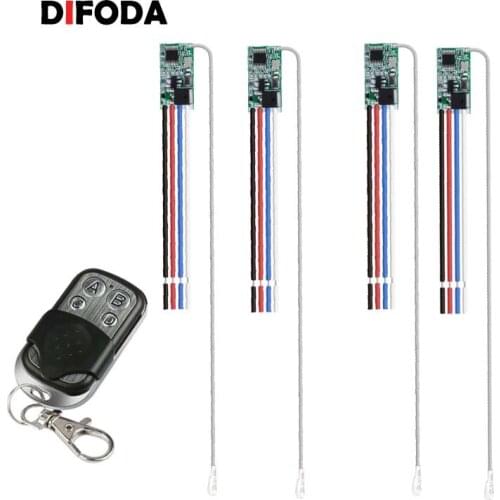 DIFODA 433MHz Remote Control Switch DC 5V 12V Mini LED Light Receiver Relay with Transmitter Remote Control Smart Home