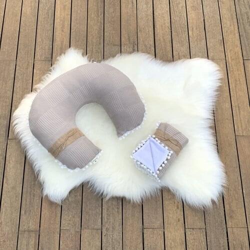 Gino Kahverengi Pompom Breastfeeding Pillow and Müslin Pike Tackle