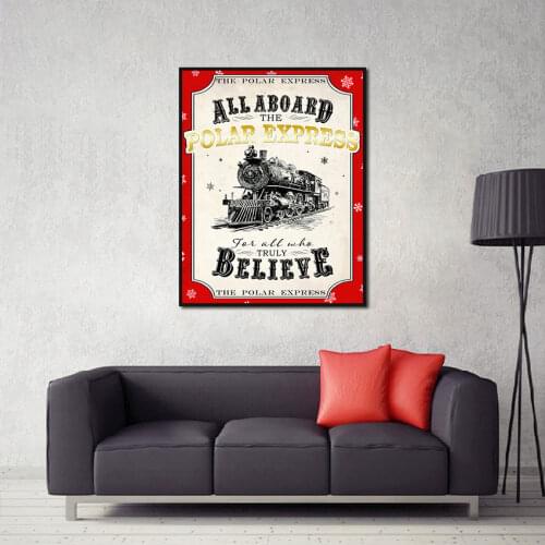 The Polar Express Canvas Painting Wall Art Abstract Vintage Movie Picture Poster and Print for Living Room Corridor Decoration