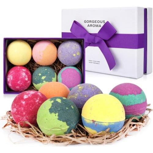 6pcs Essential Deep Bath Salt Ball Skin Body Exfoliating Handmade Natural Bath Bomb Organic Moisturizing Bubble Bath Salt Ball