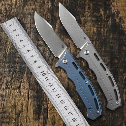 CH3009 titanium handle folding knives D2 steel blade outdoor hunting knife ball bearing EDC fishing survival camping tool knife