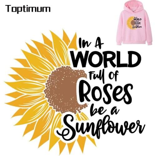 Big Flower Thermal Stickers on Clothes Iron-on Transfers for Clothing hermoadhesive Patches Diy Big Applique DIY Clothes
