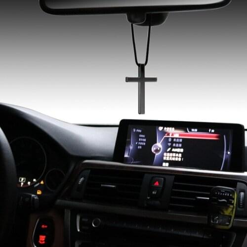 Car Ornament Car Interior Decorate Alloy Cross Jesus Christian Religious Car Rearview Mirror Pendant Hanging Dangle Car Styling