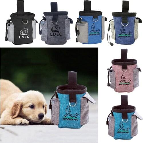 Waterproof Dog Treat Pouch Bag Pockets, Adjustable Waist Belt, Side Built-in Poo