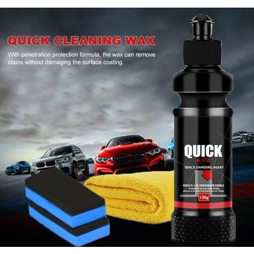 120G Car Polish Wax Car Maintenance Repair Wax with Sponge Wipe Prevent Scratches Car Polish Wax Plastic Automotive Interior Cle