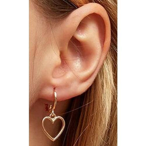 Simple Design Hollow Heart Drop Earrings Vintage Sweet Girl Dangle Earring Gift for Women 2020 Fashion Jewelry AM2112