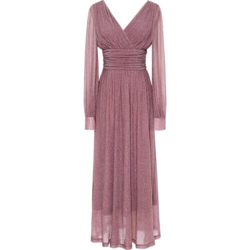 2020 Brand New Women Elegant Dress High Quality V-neck Long Sleeve Glitter Dress Sexy Dresses Party Night Club Dress Vestidos