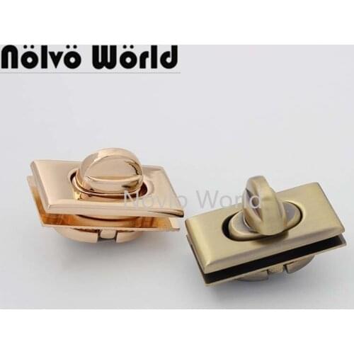10-30 pieces 4 colors 35X19mm classical Rectangle turn lock for bag Handbag DIY Leather Bag Accessories