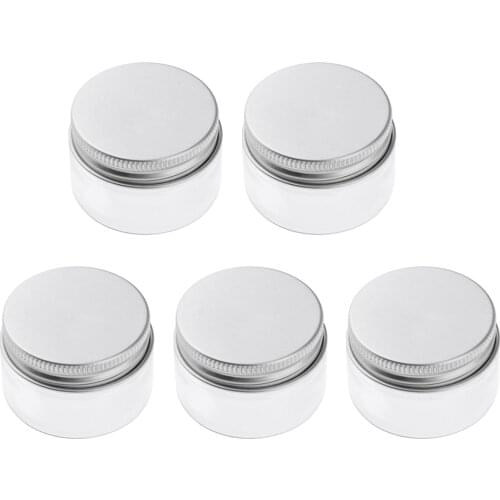 5x Empty Cosmetic Pots Lip Balm Container Jar Aluminum Cover 100 ml 68x43 mm