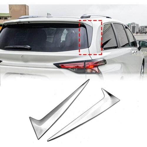ABS Chrome Vertical Rear Window Side Spoiler Wing for Toyota Sienna 2020 2021 Auto Rear Window Mirror Tail Accessories