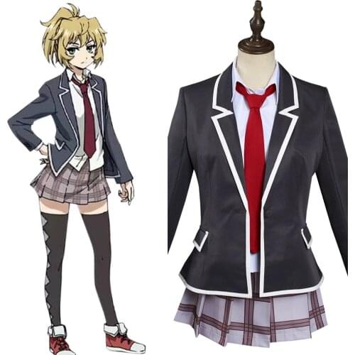Anime Tenkuu Shinpan High-Rise Invasion Cosplay Mayuko Nise Uniform Dress Suit Halloween Carnival Costume