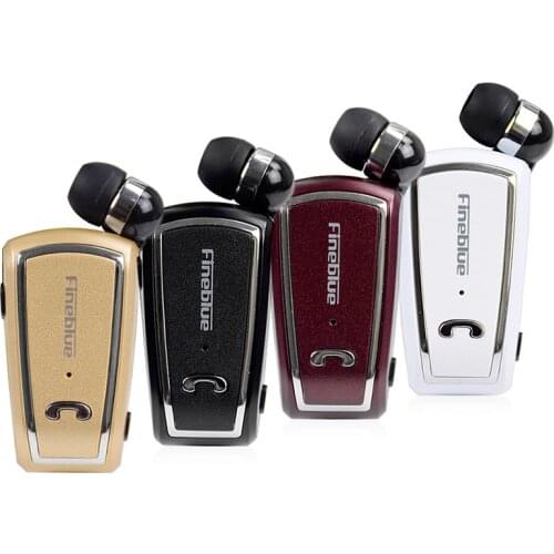 Fineblue F-V3 Wireless Bluetooth 4.0 Stereo Retractable Clip-on Earphone Headset