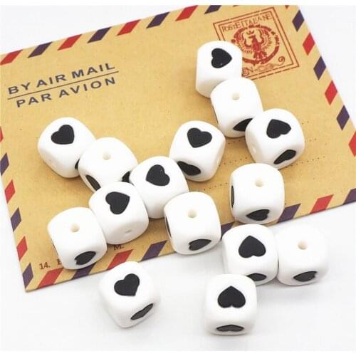 Chenkai 500pcs 12mm BPA Free Loose Silicone Star Teether Beads DIY Baby Heart Chewing Jewelry Teethers Necklace Toy Beads