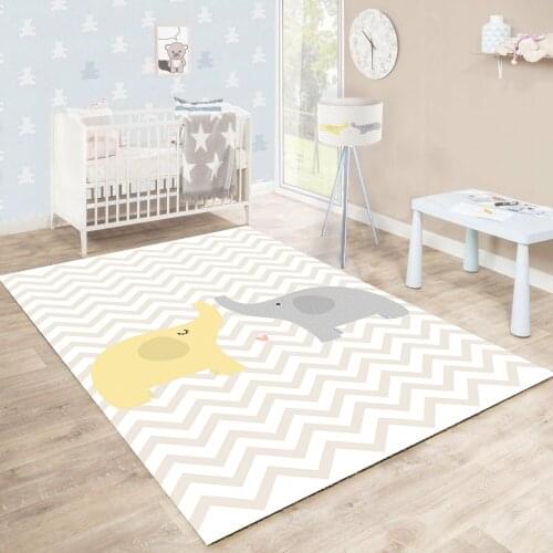 Bicycle Flower Nostalgia Birds pattern Kids Room Rug Play Mats Rug Crawling Mat