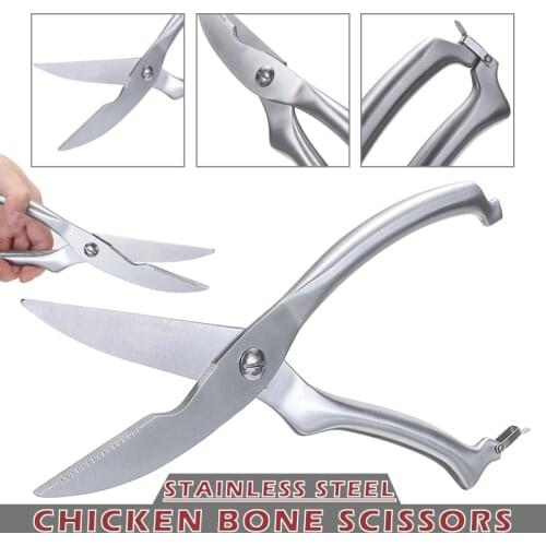 Bone Scissors Stainless Steel Poultry Fish Scissor Chicken Strong Knives for Meat Fish Seafood Loaded Food Shear With Safe Lock