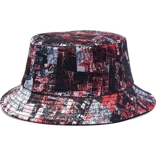 2 Sided Double Faced Sides Faces Adult Jungle Street Fashion Graffiti Moss Day Bucket Hat Hats Beanie Cross CountrySummer Beach