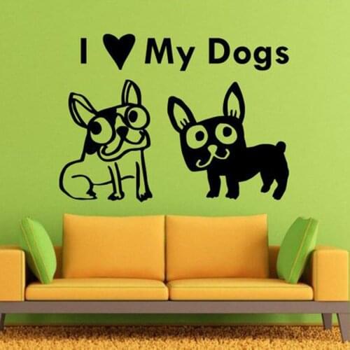 I Love My Dogs Wall Decal Best Friend Dog Animals Pet Shop Interior Decor Vinyl Wall Sticker Cute Pattern Mural For Nursery S354