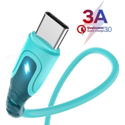 3A Liquid Silicone Super Fast Charge Cable Micro USB Type C Cable for Samsung Huawei Xiaomi One Plus Charging Wire Data Cable