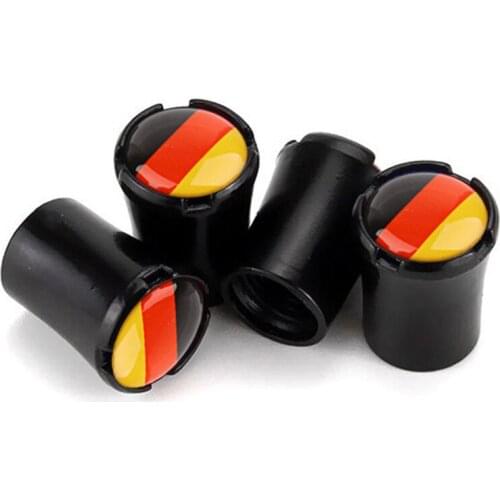 4pcs/Lot German Flag Car Tire Valve Caps For Daihatsu Sirion Terios Charade Wheel Tires Air Dust Waterproof Screw Airtight Cap
