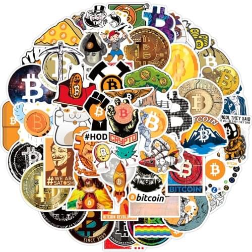 10/30/50pcs/pack Bitcoin Virtual currency Graffiti Stickers For Motorcycle Computer Car DIY Childrens Toys Decal Refrigerator