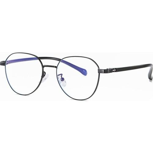 Anti Blue Light Eyeglasses For Female And Male Transparent Anti Reflection Optical Frame Metal Fashion And Art Frame Glasses