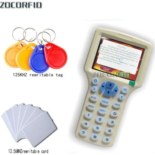 Original 10 English Frequency RFID Copier Duplicator 125KHz Key fob NFC Reader Writer 13.56MHz Encrypted Programmer(newest)