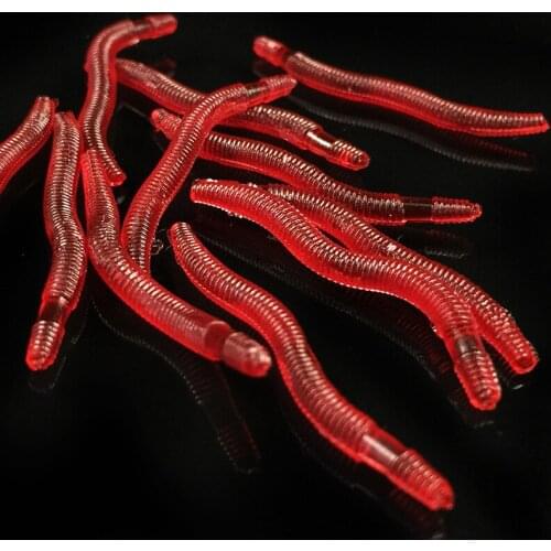100pcs Earthworm comprehensive bait soft red worm Pseudoearthworm Lure 3.5cm carp bait swimbait trolling lures accessories