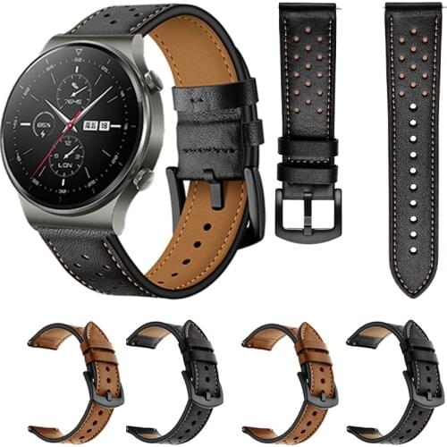 22mm Genuine Leather Strap For Huawei Watch GT2 Pro Band For Honor GS Pro / Huawei GT 2 Pro Wrist Belt Bracelet Watchband
