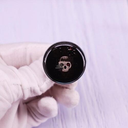 Happy Riddle Pin Skull Mountain Nature Forest Brooch Punk Badge Adventure Outdoorsy Gift