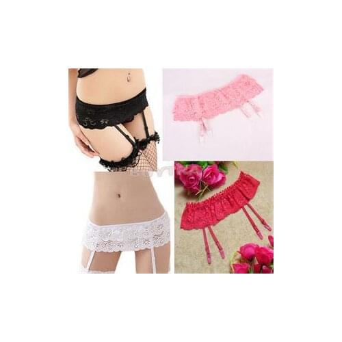 Sexy Lingeries Underwear Socks Solid Women Tracksuit Thongs Lace Stocking Suspender Dual Layer Garter Belts