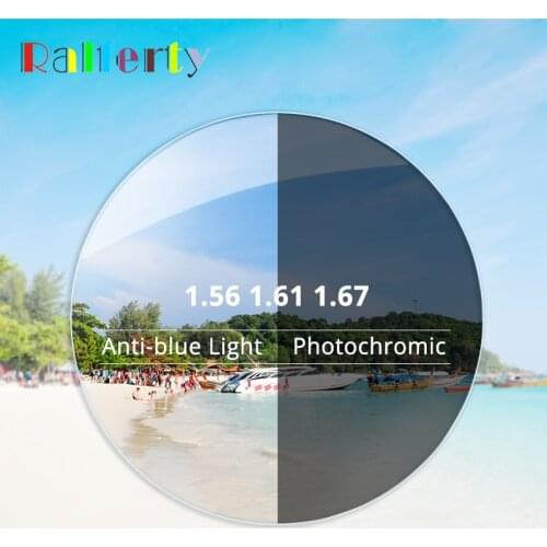 1.56 1.61 1.67 Anti Blue Photochromic Sunglasses Prescription Optical Lens Gray Brown Chameleon Myopia Hyperopia Glasses