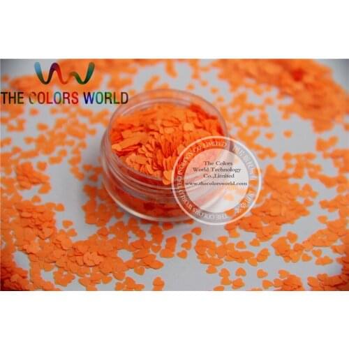 Solvent resistant - Neon Orange Red Color heart-shaped Glitter Spangles for Nail Polish and Other DIY decoration 1Pack =50g