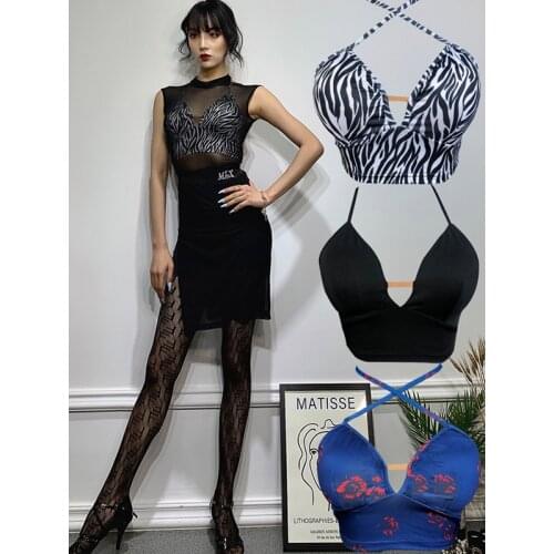 Latin Dance Tops Women Sexy Dancing Vest Bra Practice Underwear Female Social Blouse Samba Rumba Clothes Summer Latin Top BI928