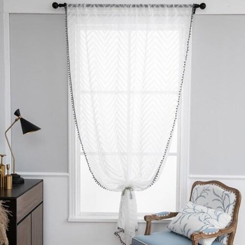 YanYangTian Tulle curtain window curtains for living room kitchen bedroom drape Roller blinds Window decoration Transparent