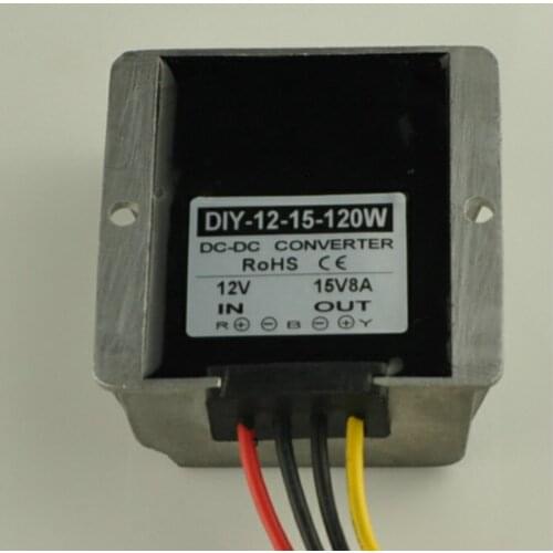 10PCS DC12V (9V-13V) To 15V 8A 120W DC Step Up Converter Boost Power Module Waterproof