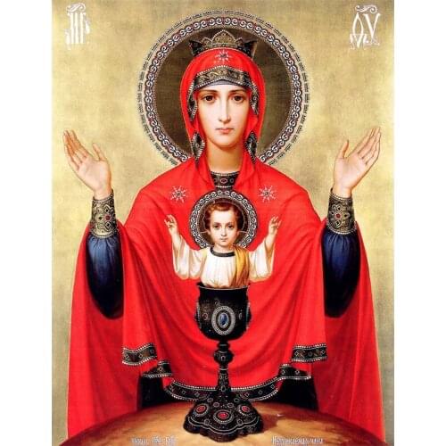 YNX new 5D diamond painting round diamond Madonna and child cross stitch square diamond Western DIY religious diamond painting