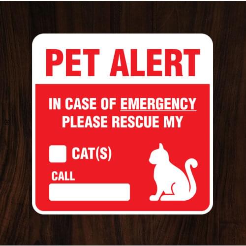 CAT-KITTEN SAFETY STICKER - Kitty Pet Emergency Alert Safety Protection Decal