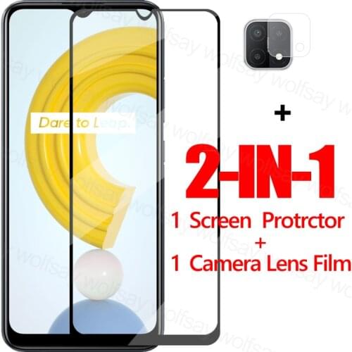 2.5D Full Glue Glass For OPPO Realme C21 Screen Protector Tempered Glass For Realme C21 Protective Phone Film For Realme C21