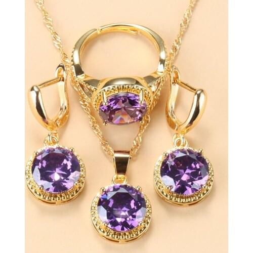 Women Wedding Accessories Natural Crystal Jewelry Sets For Women African Gold Colors Gift Free Shipping