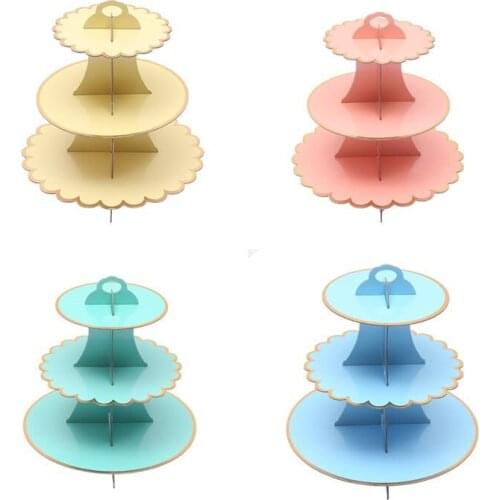 3Tier Cake Stand Foldable DIY Paper Dessert Cake Stand Display Stand Kids Birthday Party Supplies Wedding Party Decoration Tools