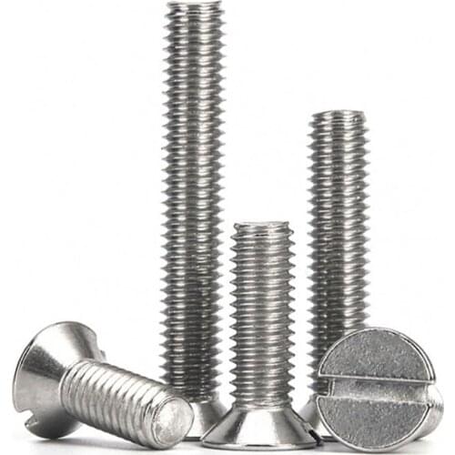 50PCS M3 M4 M5 Slotted Pan Head Countersunk Screw Slot Bolts A2 304 Stainless Steel