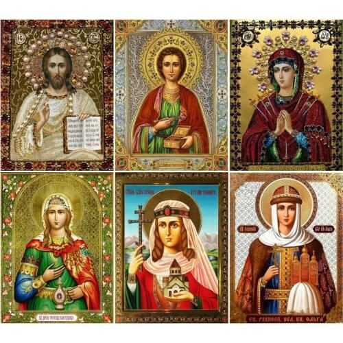 EverShine Diamond Mosaic Religion Cross Stitch 5D Diamond Painting Full Round Rhinestones Diamond Embroidery Sale Handicraft Art